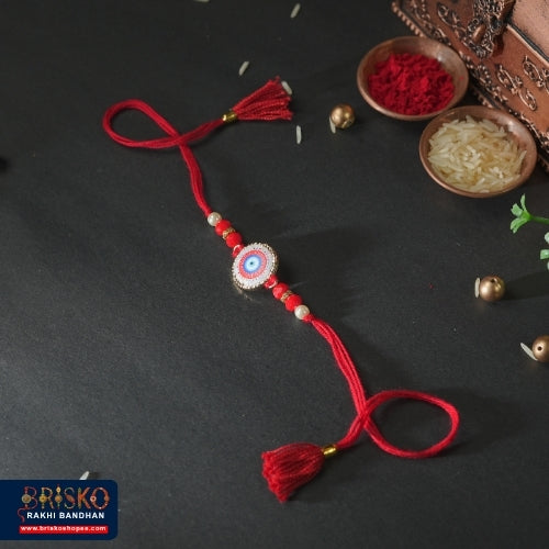 Red Thread Evil Eye Handmade Rakhi – Protection & Positivity for Brother