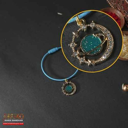 Planet Bracelet Rakhi for Kids – Galaxy-Themed Design with Handmade Charm Detailing