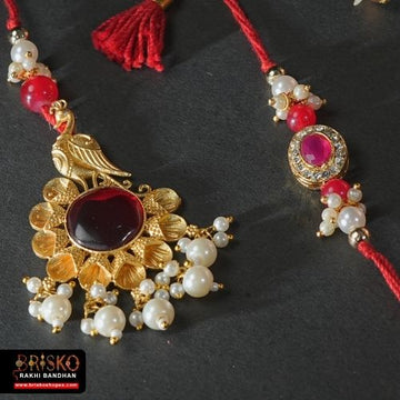 Floral Lumba Pair Rakhi – Elegance in Every Knot