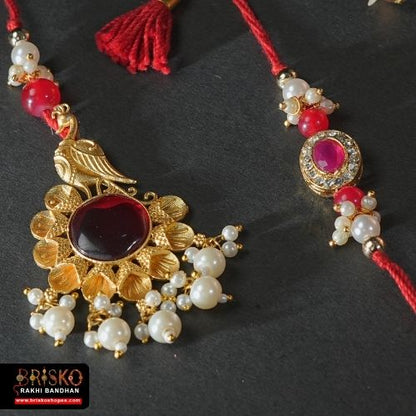 Floral Lumba Pair Rakhi – Elegance in Every Knot