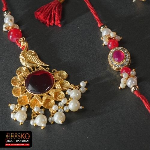 Floral Lumba Pair Rakhi – Elegance in Every Knot