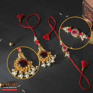 Floral Lumba Pair Rakhi – Elegance in Every Knot