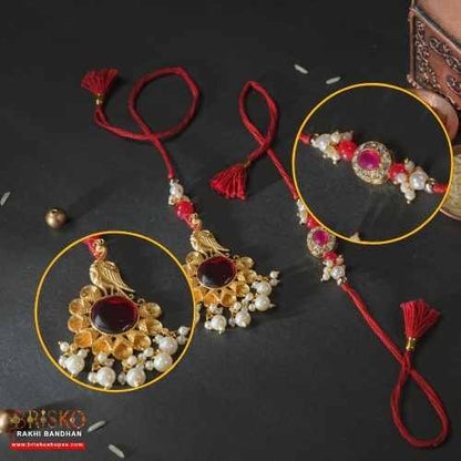 Floral Lumba Pair Rakhi – Elegance in Every Knot