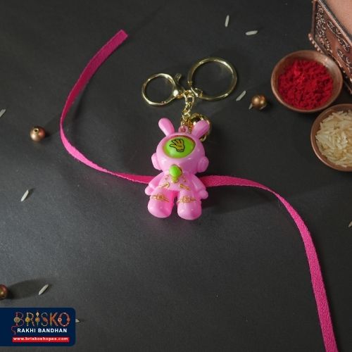 Cute LED Toy Rakhi with Keychain – Fun Surprise for Kids