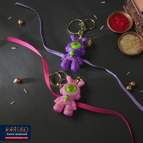 Cute LED Toy Rakhi with Keychain – Fun Surprise for Kids