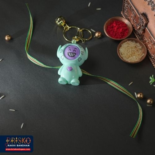 Cute LED Toy Rakhi with Keychain – Fun Surprise for Kids