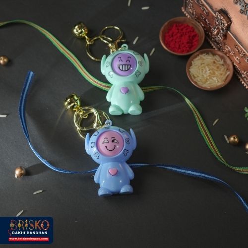 Cute LED Toy Rakhi with Keychain – Fun Surprise for Kids