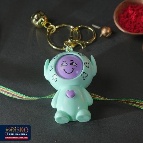 Cute LED Toy Rakhi with Keychain – Fun Surprise for Kids