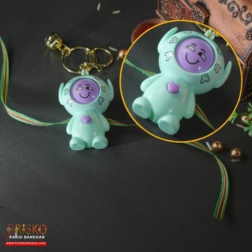 Cute LED Toy Rakhi with Keychain – Fun Surprise for Kids
