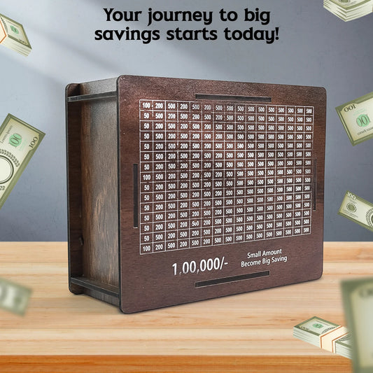 Wooden Money Saving Box (₹1,00,000)