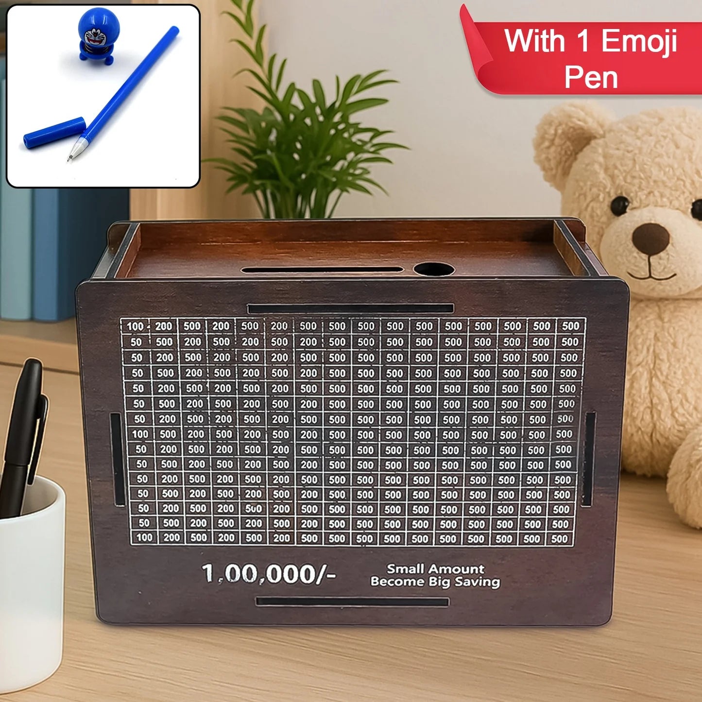 Wooden Money Saving Box (₹1,00,000)
